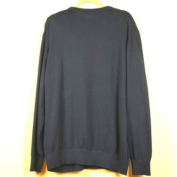 Timberland Men's Navy Blue Cotton Crew Neck Logo Sweater Size XXL - Picture 8 of 9